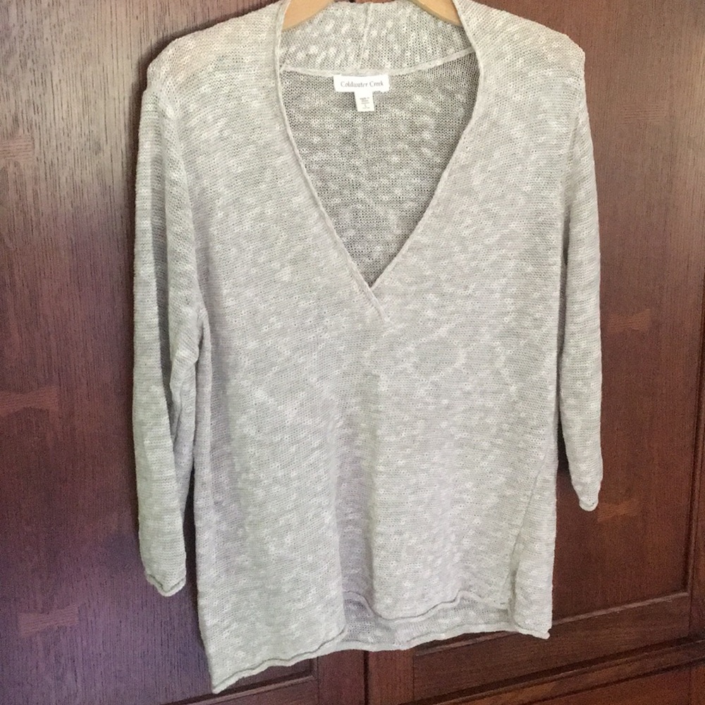 ❤️ LINEN V NECK Coldwater Creek lagenlook top - Picture 3 of 16